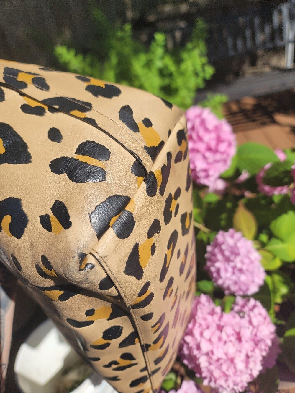 Coach Market Leopard Print Calf Leather Tote - Picture 7 of 16